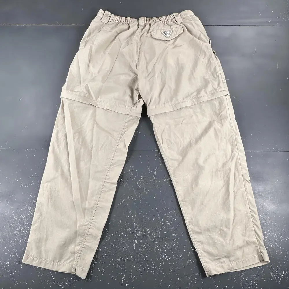 Columbia PFG Convertible Pants Mens XL Beige Off White Hunt Fish Hike Cargo - Picture 6 of 8